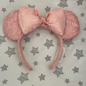 Pink Sequin Mouse Ears Headband